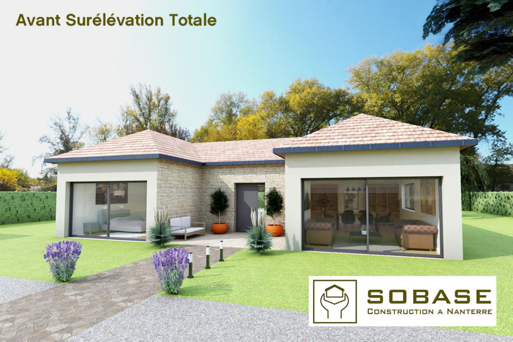 Surélévation totale Bagneux - Avant - Sobase : surélévation maison Bagneux 92220