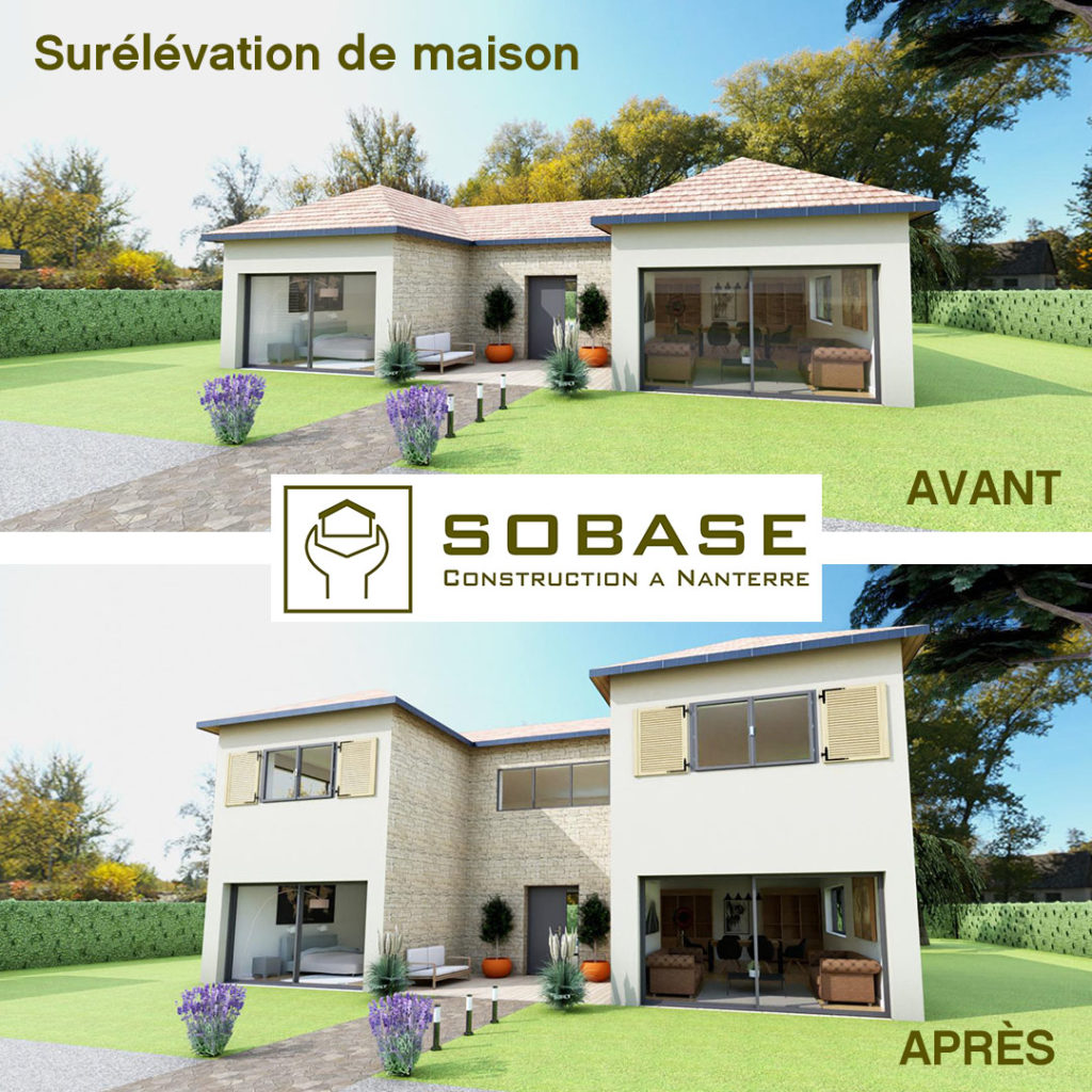 surélévation de maison Paris et ile de France - Sobase - Avant après